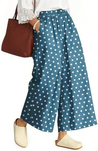 Women's Linen Wide Leg Pants High Waisted Casual Palazzo Pants