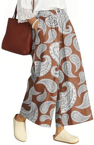 Women's Linen Wide Leg Pants High Waisted Casual Palazzo Pants