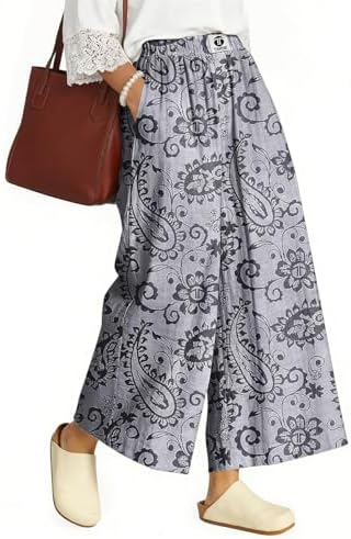 Women's Linen Wide Leg Pants High Waisted Casual Palazzo Pants