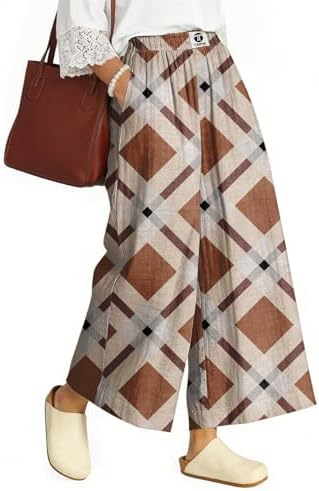Women's Linen Wide Leg Pants High Waisted Casual Palazzo Pants