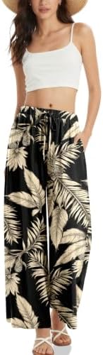 Women's Linen Wide Leg Pants with Pockets