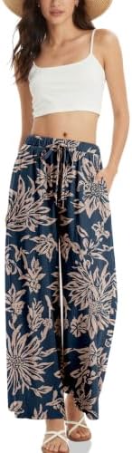 Women's Linen Wide Leg Pants with Pockets