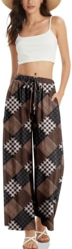 Women's Linen Wide Leg Pants with Pockets