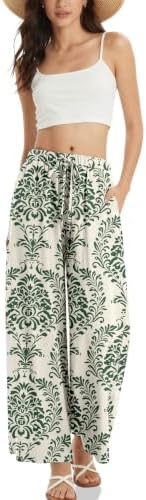 Women's Linen Wide Leg Pants with Pockets
