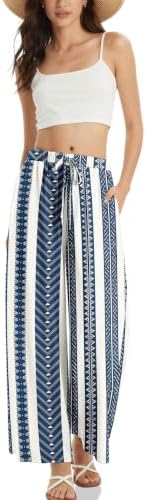 Women's Linen Wide Leg Pants with Pockets