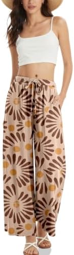 Women's Linen Wide Leg Pants with Pockets