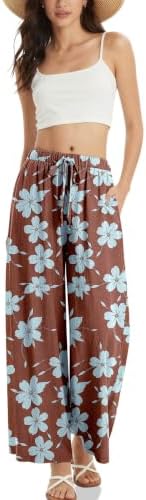 Women's Linen Wide Leg Pants with Pockets