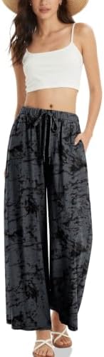 Women's Linen Wide Leg Pants with Pockets