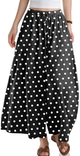 Womens Linen Wide Leg Pants with Pockets