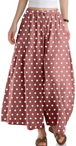 Womens Linen Wide Leg Pants with Pockets