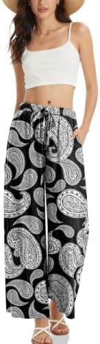 Women's Linen Wide Leg Pants with Pockets