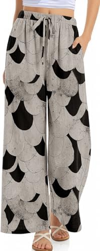 Women's Linen Wide Leg Pants with Pockets