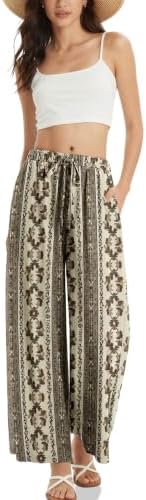 Women's Linen Wide Leg Pants with Pockets