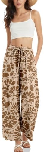 Women's Linen Wide Leg Pants with Pockets