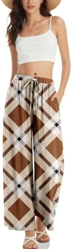 Women's Linen Wide Leg Pants with Pockets