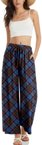 Women's Linen Wide Leg Pants with Pockets