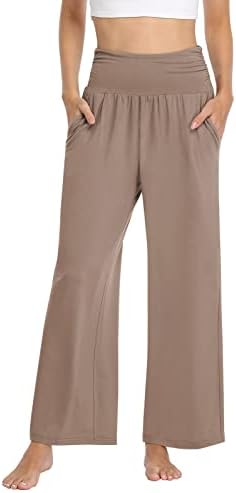 Womens Plus Size Pants Elastic Waist Yoga Pants Comfy Lounge Pajama