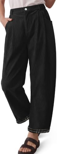 Women's Straight Leg Corduroy Harem Pants Black