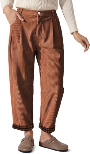 Women's Straight Leg Corduroy Harem Pants Brown