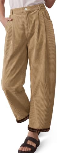 Women's Straight Leg Corduroy Harem Pants Camel