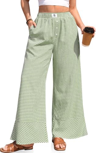 Women's Striped Wide Leg Pants High Waisted Palazzo Trousers