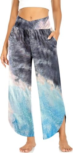 Women's Wide Leg Flowy Yoga Pants Tie-dye