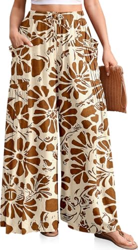 Women's Wide Leg Linen Pants Flowy Casual Palazzo Trousers