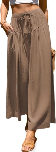 Womens Wide Leg Linen Pants Loose Casual Palazzo Trousers