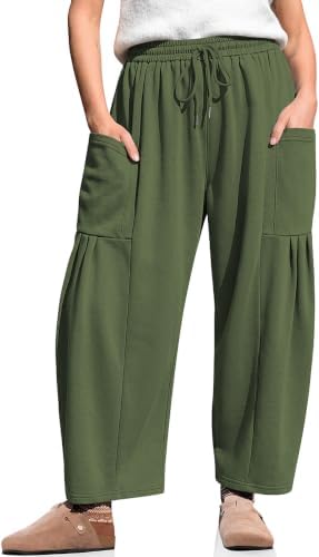 Wide Leg Sweatpants Women Casual Baggy Barrel Harem Pants Pockets