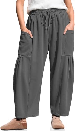 Wide Leg Sweatpants Women Casual Baggy Barrel Harem Pants Pockets