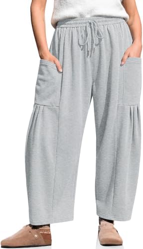 Wide Leg Sweatpants Women Casual Baggy Barrel Harem Pants Pockets