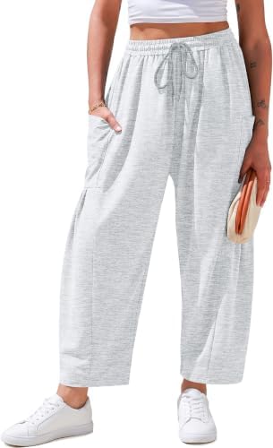 Wide Leg Sweatpants Women Casual Baggy Barrel Harem Pants Pockets
