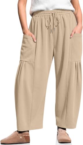 Wide Leg Sweatpants Women Casual Baggy Barrel Harem Pants Pockets