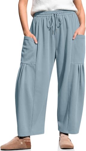 Wide Leg Sweatpants Women Casual Baggy Barrel Harem Pants Pockets
