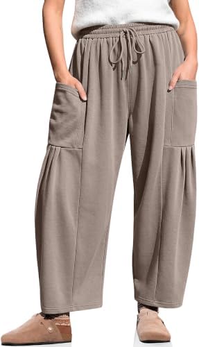 Wide Leg Sweatpants Women Casual Baggy Barrel Harem Pants Pockets