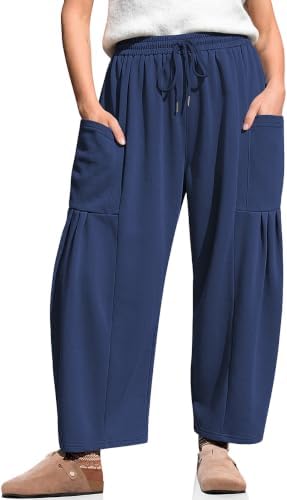 Wide Leg Sweatpants Women Casual Baggy Barrel Harem Pants Pockets