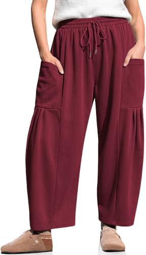 Wide Leg Sweatpants Women Casual Baggy Barrel Harem Pants Pockets