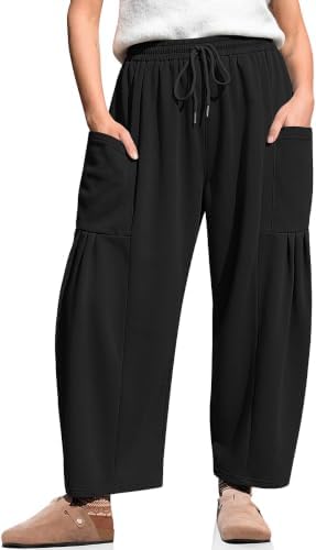 Women's Wide Leg Sweatpants Lounge Pants Casual Black
