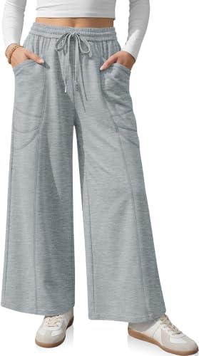 Womens Wide Leg Sweatpants with Pockets