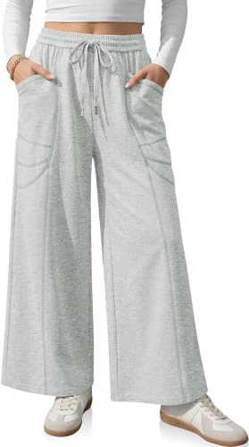 Womens Wide Leg Sweatpants with Pockets