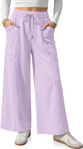 Womens Wide Leg Sweatpants with Pockets