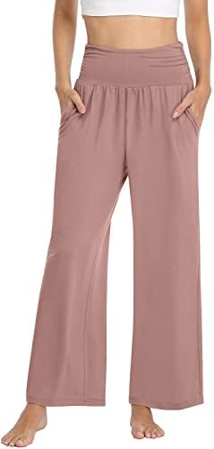 Womens Wide Leg Yoga Pants High Waist Comfy Loose Sweatpants Soft