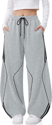 Womens Y2K Baggy Barrel Sweatpants Striped Wide Leg Joggers