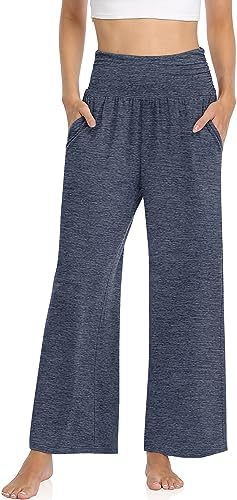 Womens Yoga Pants Wide Leg Summer Lightweight Loose Lounge Pajama Flowy